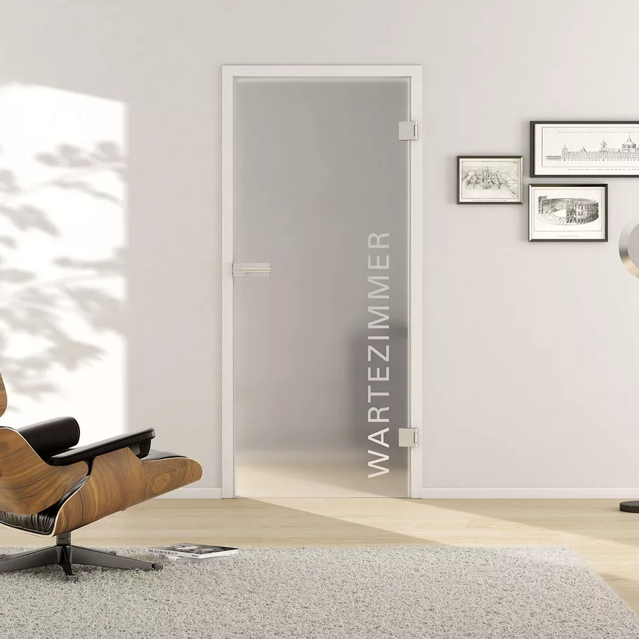 Glass revolving door TYPO 554 TSG PURE WHITE matt 709x1972x8mm Studio/Office DIN R