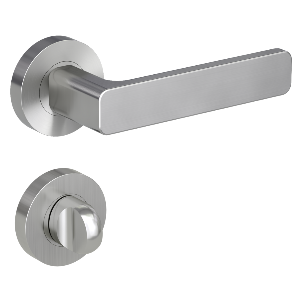 door handle set MINIMAL MODERN screw on cl4 rose set round wc velvety grey