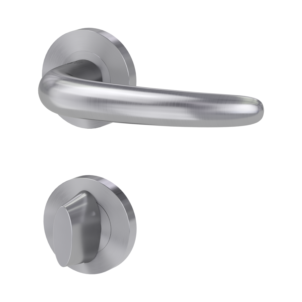 ULMER GRIFF PROF door handle set Screw-on system GK4 round escutcheons WC satin stainless steel