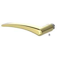 Silhouette product image in perfect product view shows the Griffwerk handle MARISA in the version brass look, L