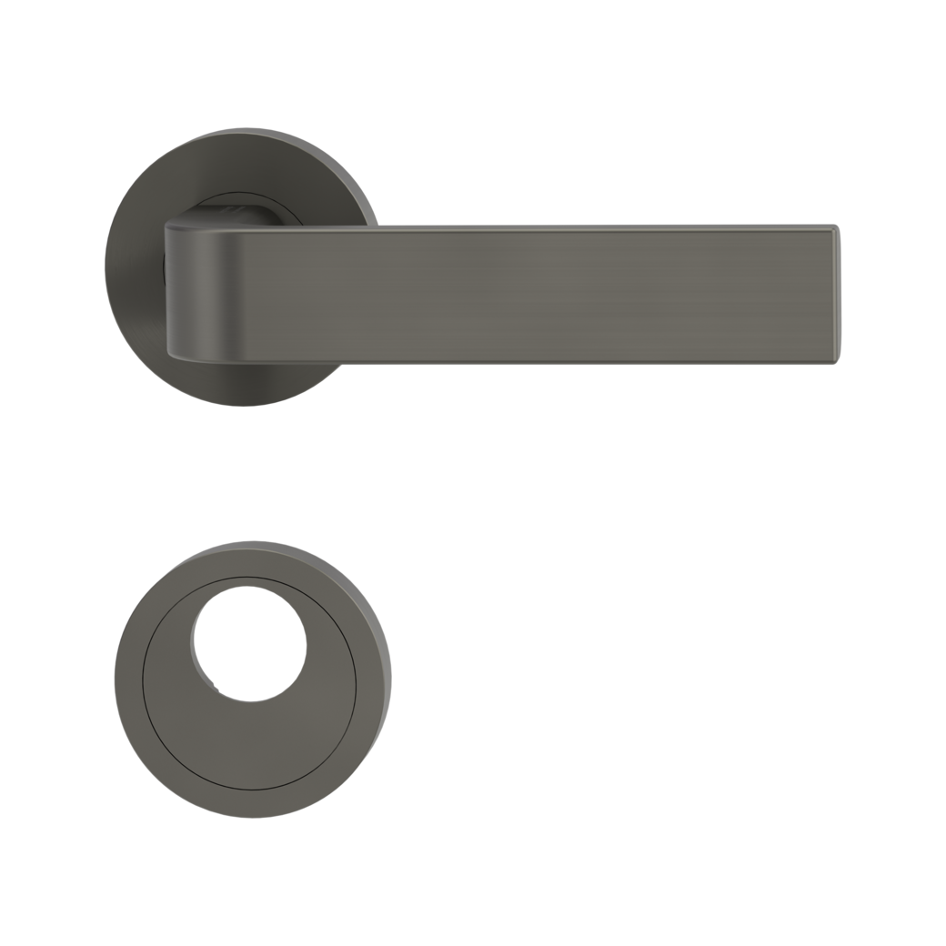 door handle set GRAPH screw on cl4 rose set round swiss profile cashmere grey