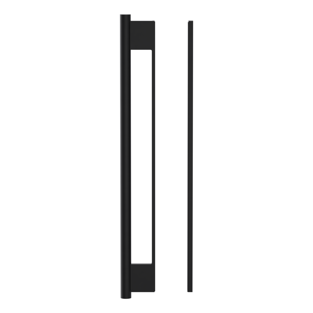 Tirador tipo barra con listón LUCIA Montaje con adhesivo 56,1x450x25mm Negro grafito